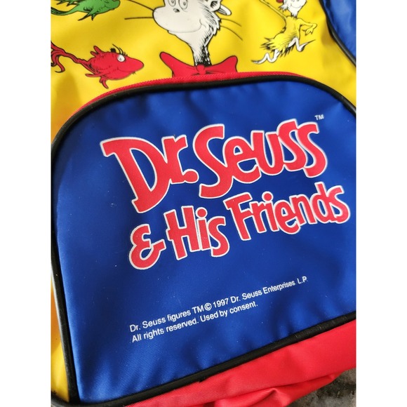 Vintage 90s Dr. Seuss & His Friends Backpack 1997 Sandvik Chrildrens Kids - Picture 2 of 6